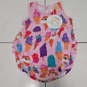 Little Sleepies Ice Cream and Rainbow Bodysuit - Pink and Purple